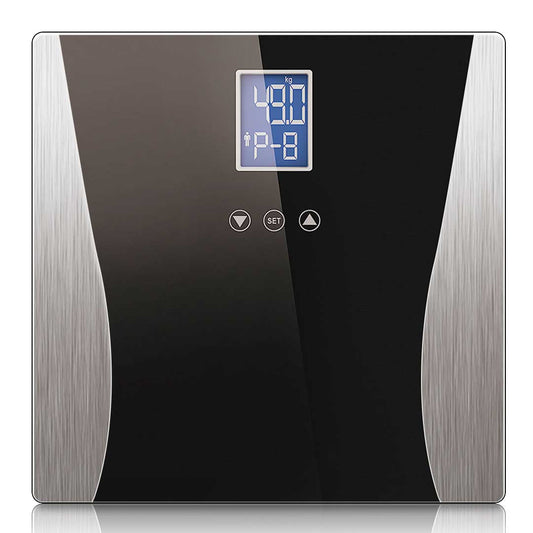 SOGA Wireless Digital Body Fat LCD Bathroom Weighing Scale Electronic Weight Tracker Black