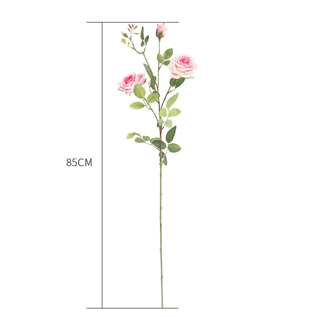 SOGA 85cm Green Glass Tall Floor Vase and 12pcs Pink Artificial Fake Flower Set