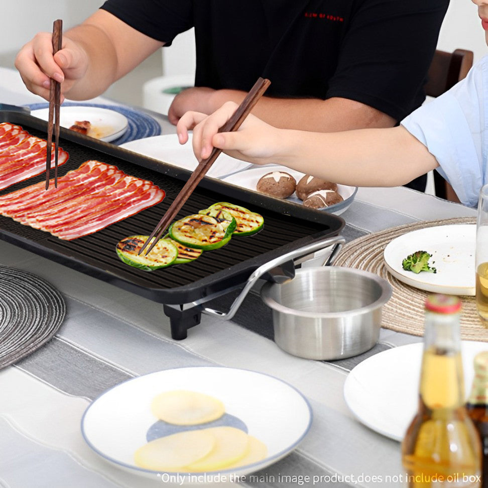 SOGA 48cm Electric BBQ Grill Teppanyaki Tough Non-stick Surface Hot Plate Kitchen 3-5 Person