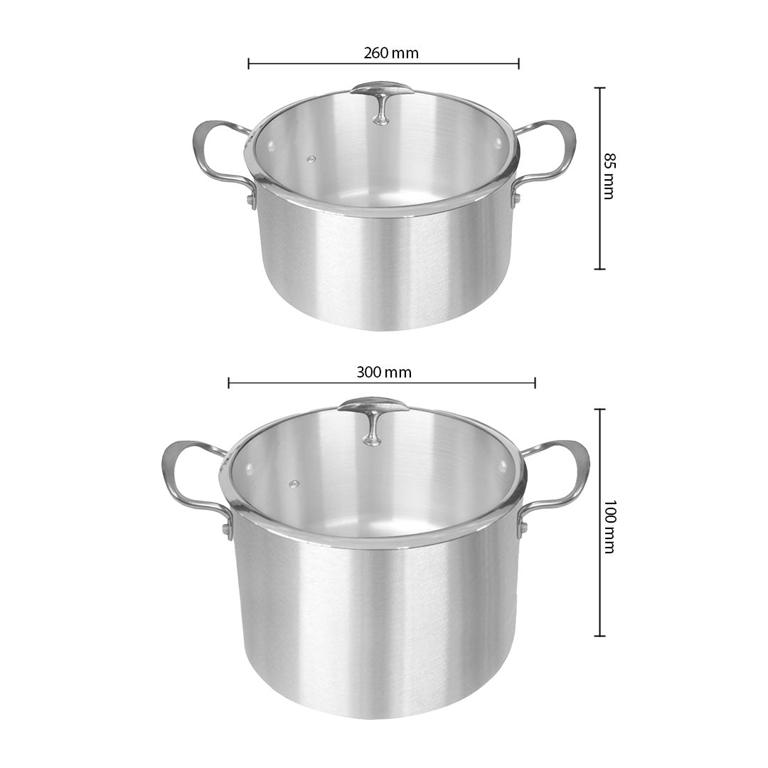 SOGA Stainless Steel 26cm 30cm Casserole With Lid Induction Cookware