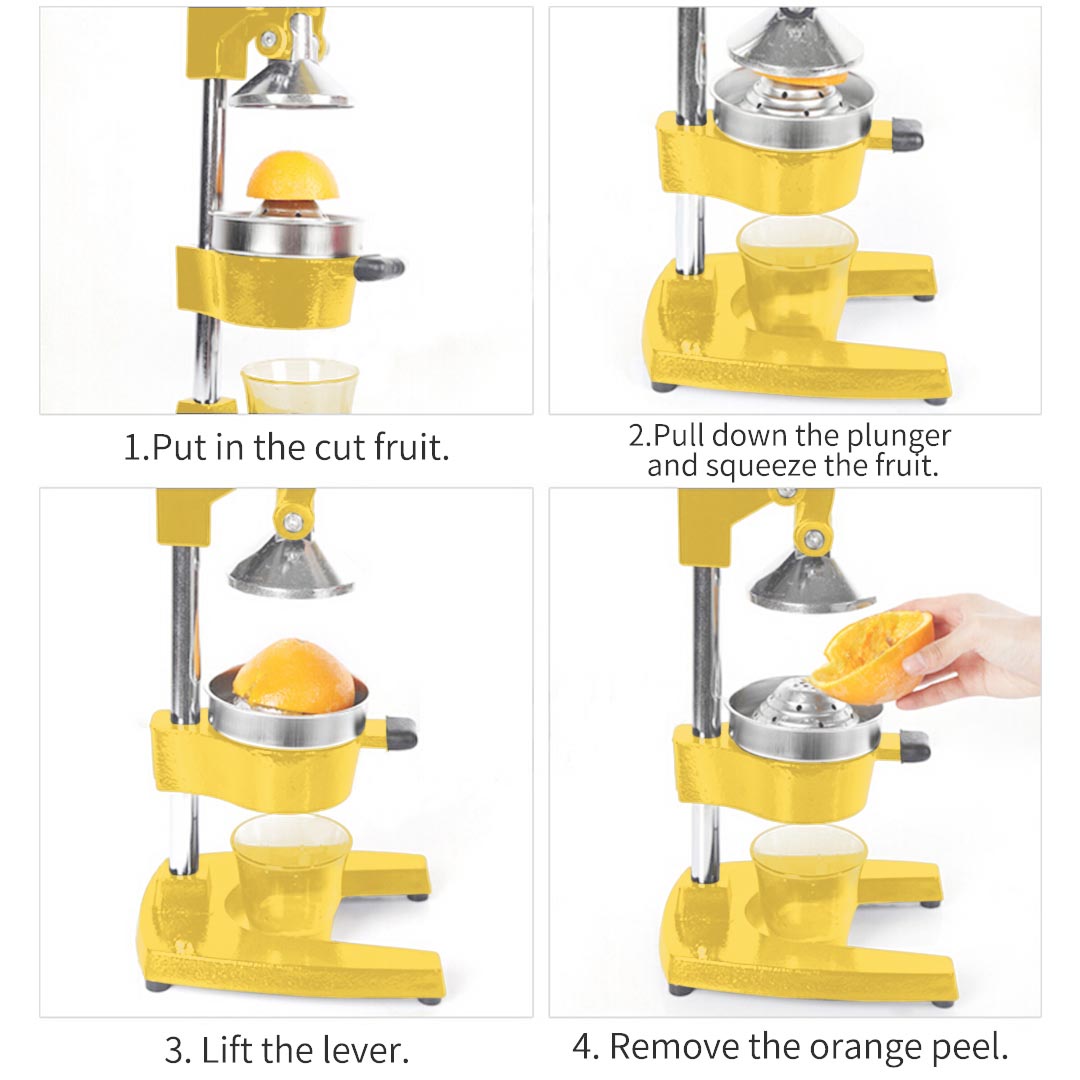 SOGA Commercial Manual Juicer Hand Press Juice Extractor Squeezer Orange Citrus Yellow