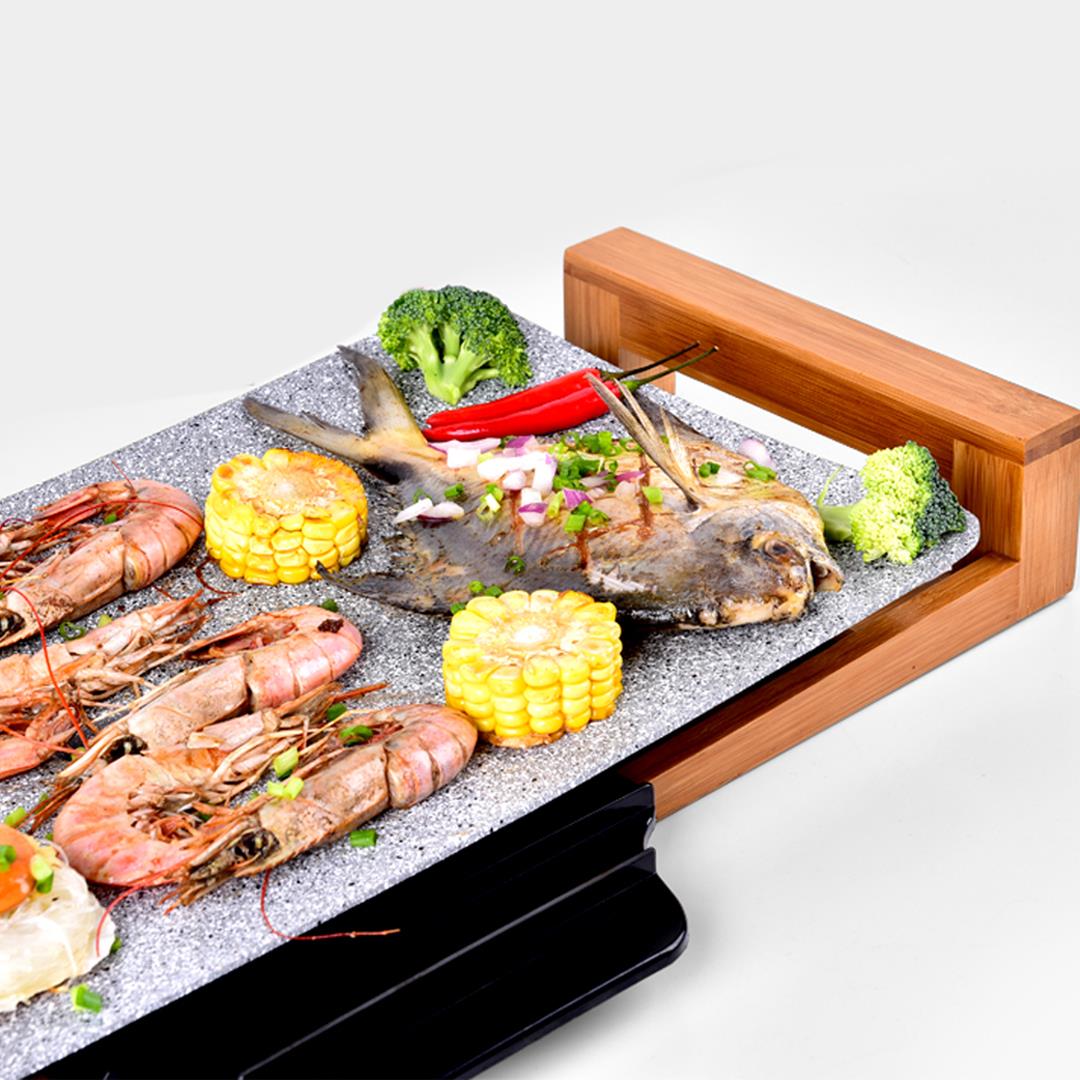 SOGA Electric Ceramic BBQ Grill Non-stick Surface Hot Plate for Indoor & Outdoor Stone