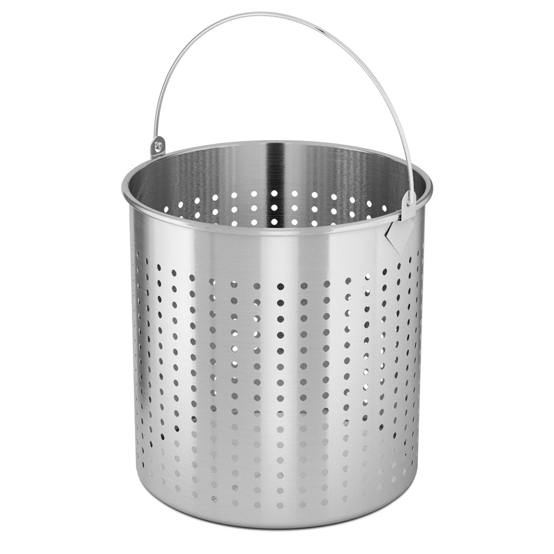 SOGA 71L 18/10 Stainless Steel Perforated Stockpot Basket Pasta Strainer with Handle