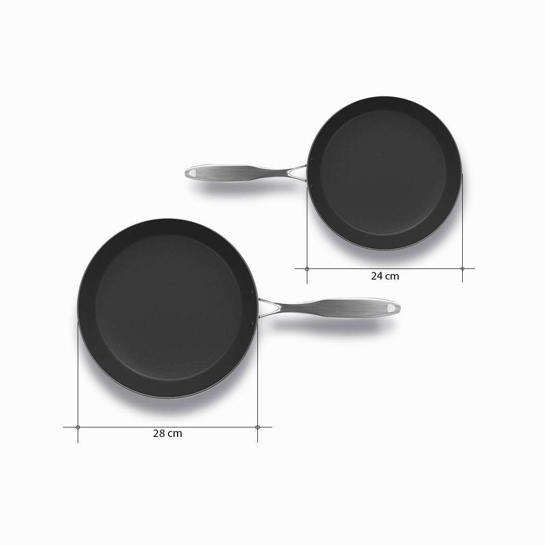 SOGA Stainless Steel Fry Pan 24cm 28cm Frying Pan Skillet Induction Non Stick Interior FryPan