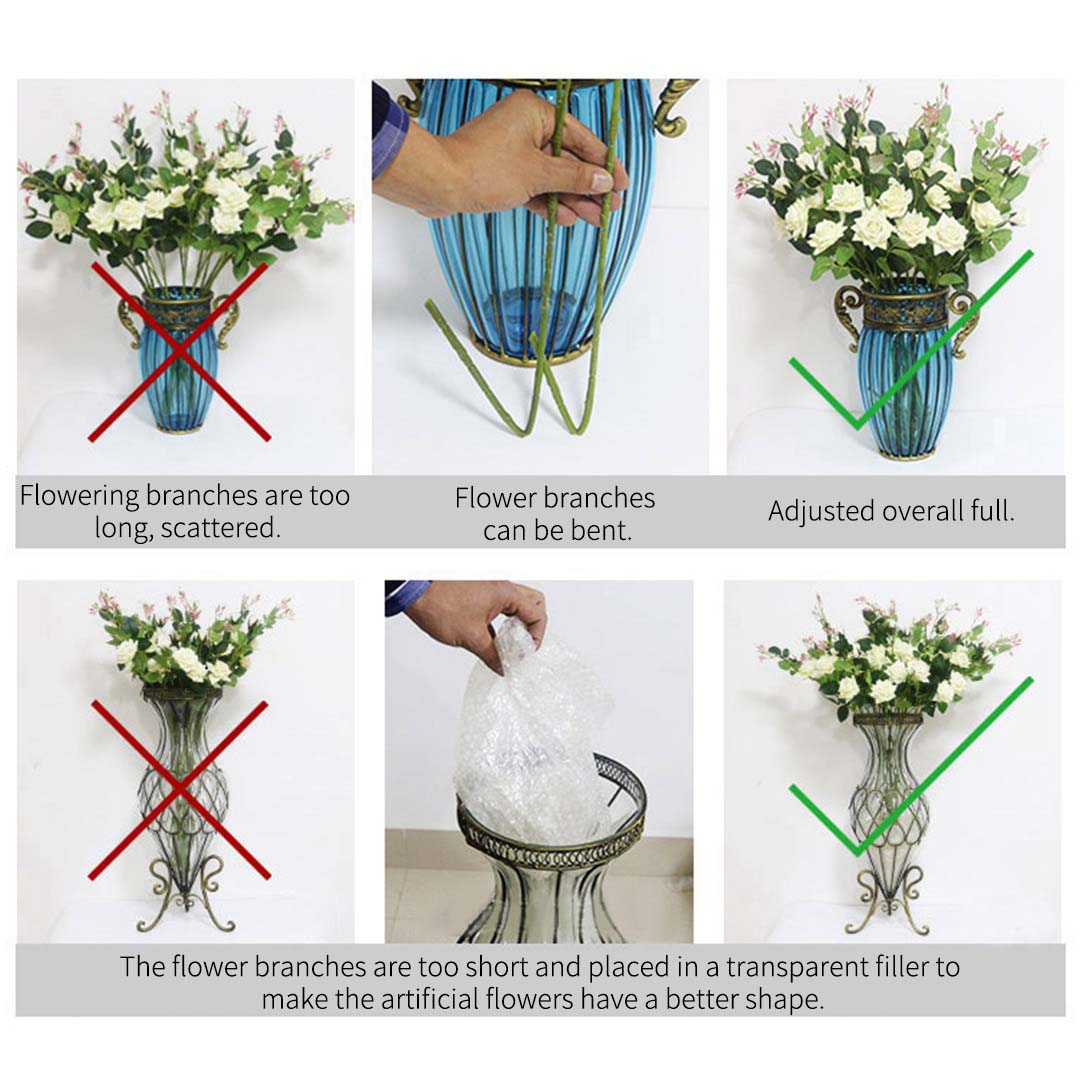 SOGA 85cm Green Glass Tall Floor Vase and 12pcs White Artificial Fake Flower Set