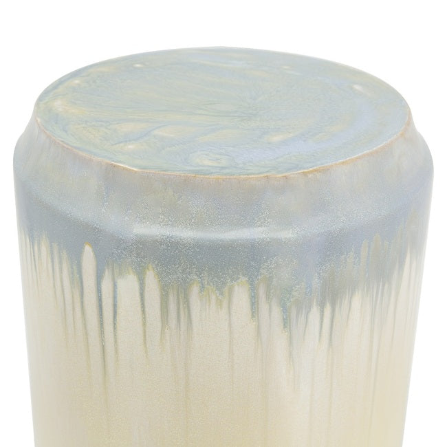 Florence Reactive Glaze Ceramic Stool. A beautiful reactive glaze finish.Simply tuck it into a corner topped with a lush potted succulent