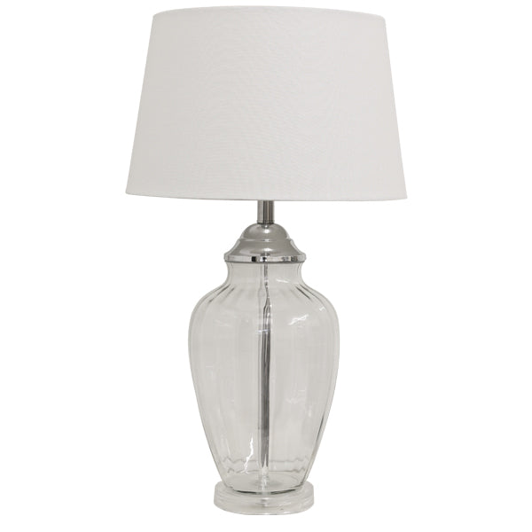 Addison Table Lamp White 67cmh All Glass Contemporary