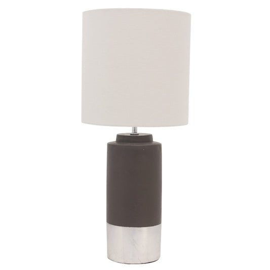 Zane Concrete Table Lamp Silver trim-No shade reduced 61cmh. (with out shade just $39)