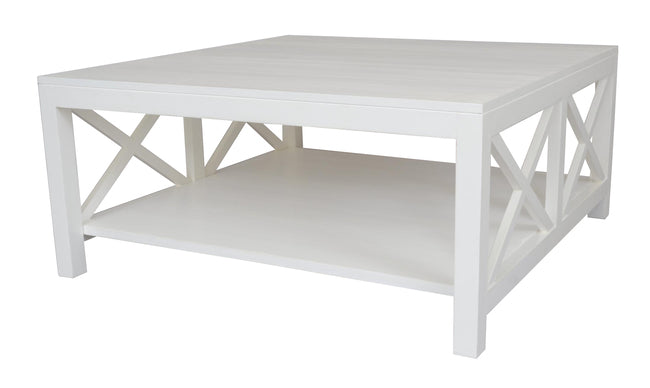 Catalina Crossed White Coffee Table. Last one for sale. ex display. fresh repaint job. special price