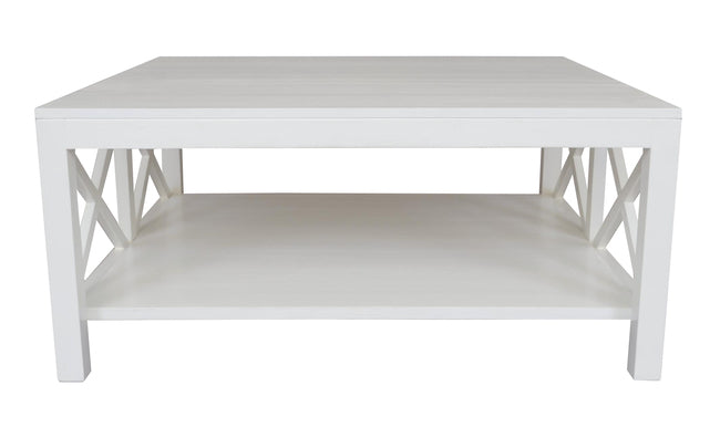 Catalina Crossed White Coffee Table. Last one for sale. ex display. fresh repaint job. special price