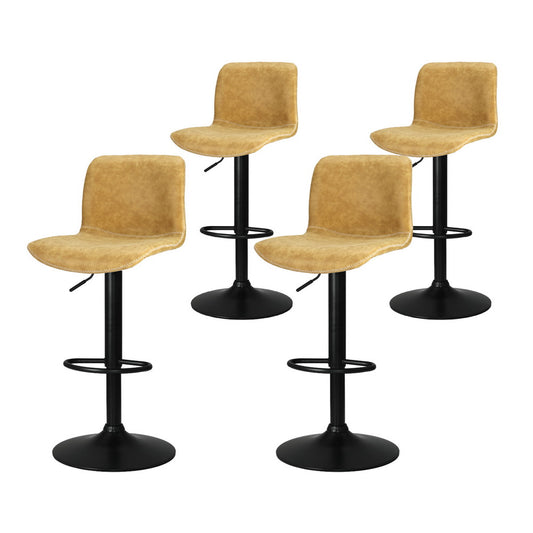 Artiss 4x Bar Stools Kitchen Swivel Gas Lift Chairs Brown