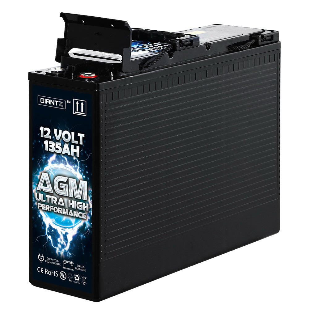 Giantz AGM Deep Cycle Battery 12V 135Ah Slim Box Portable Solar Caravan Camping