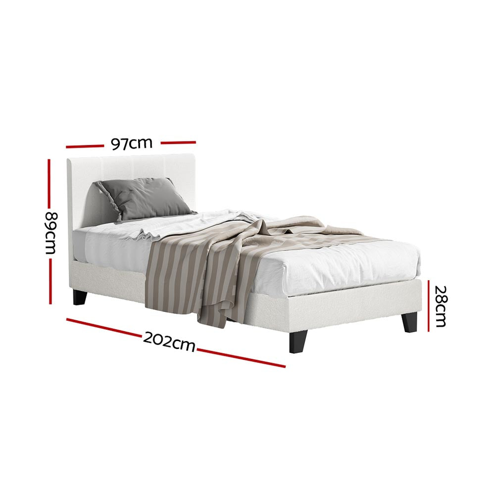 Artiss Bed Frame Single Size Boucle NEO