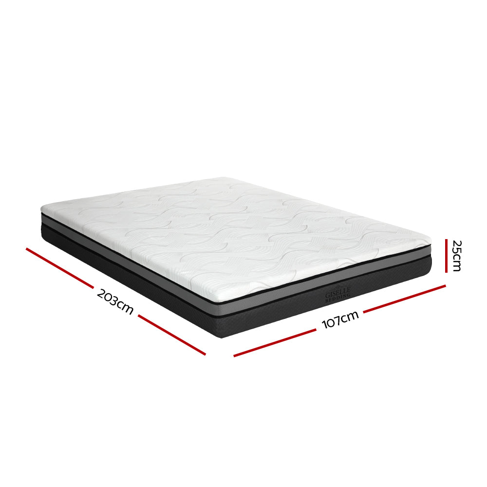 Giselle Bedding Memory Foam Mattress Bed Cool Gel Comfort King Single 25cm