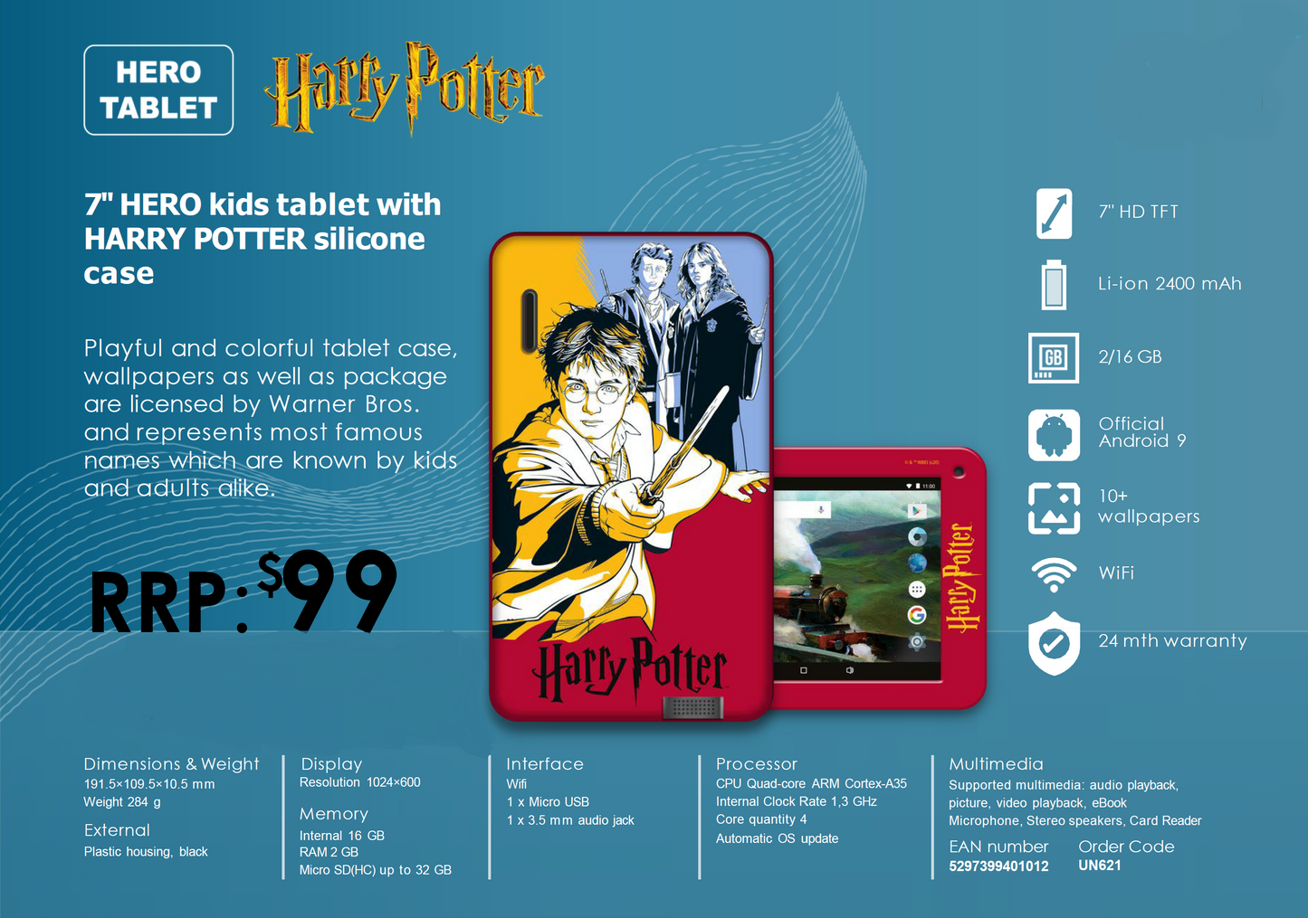 Warner Brothers Kids Hero 7″ HD WiFi Tablet – Harry Potter