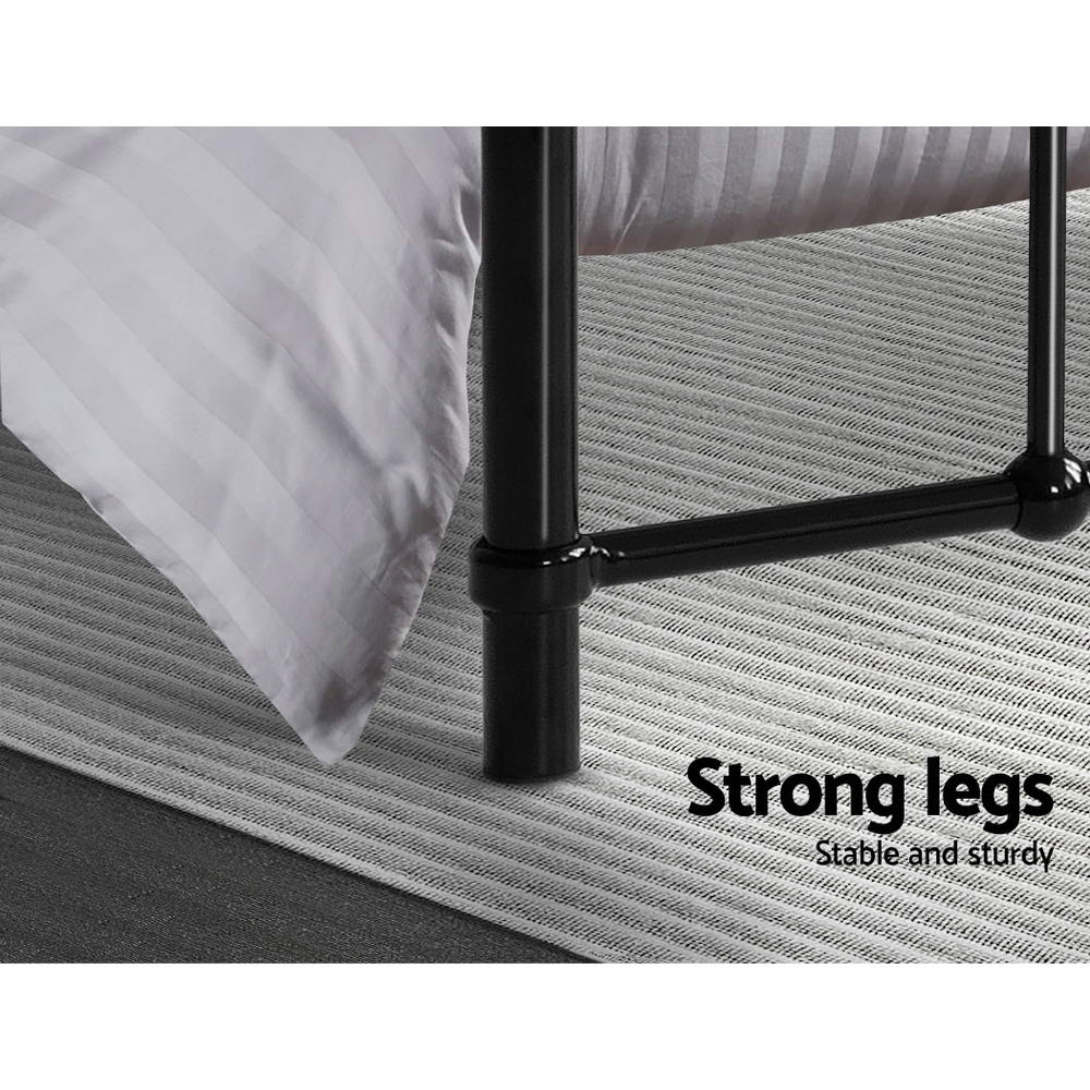 Artiss Bed Frame Metal Frames LEO - King Single(Black)