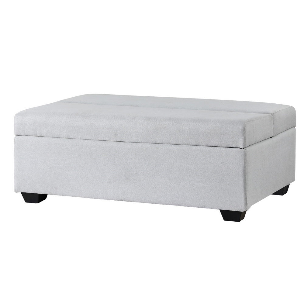 Artiss Ottoman Storage Sofa Bed 112cm Foldable Grey