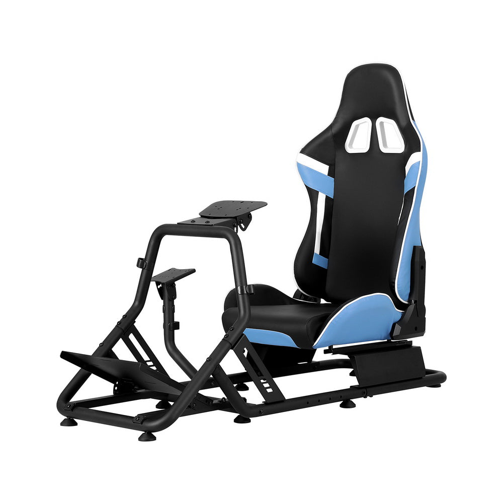 Artiss Racing Simulator Cockpit Steering Wheel Gaming Chair Blue