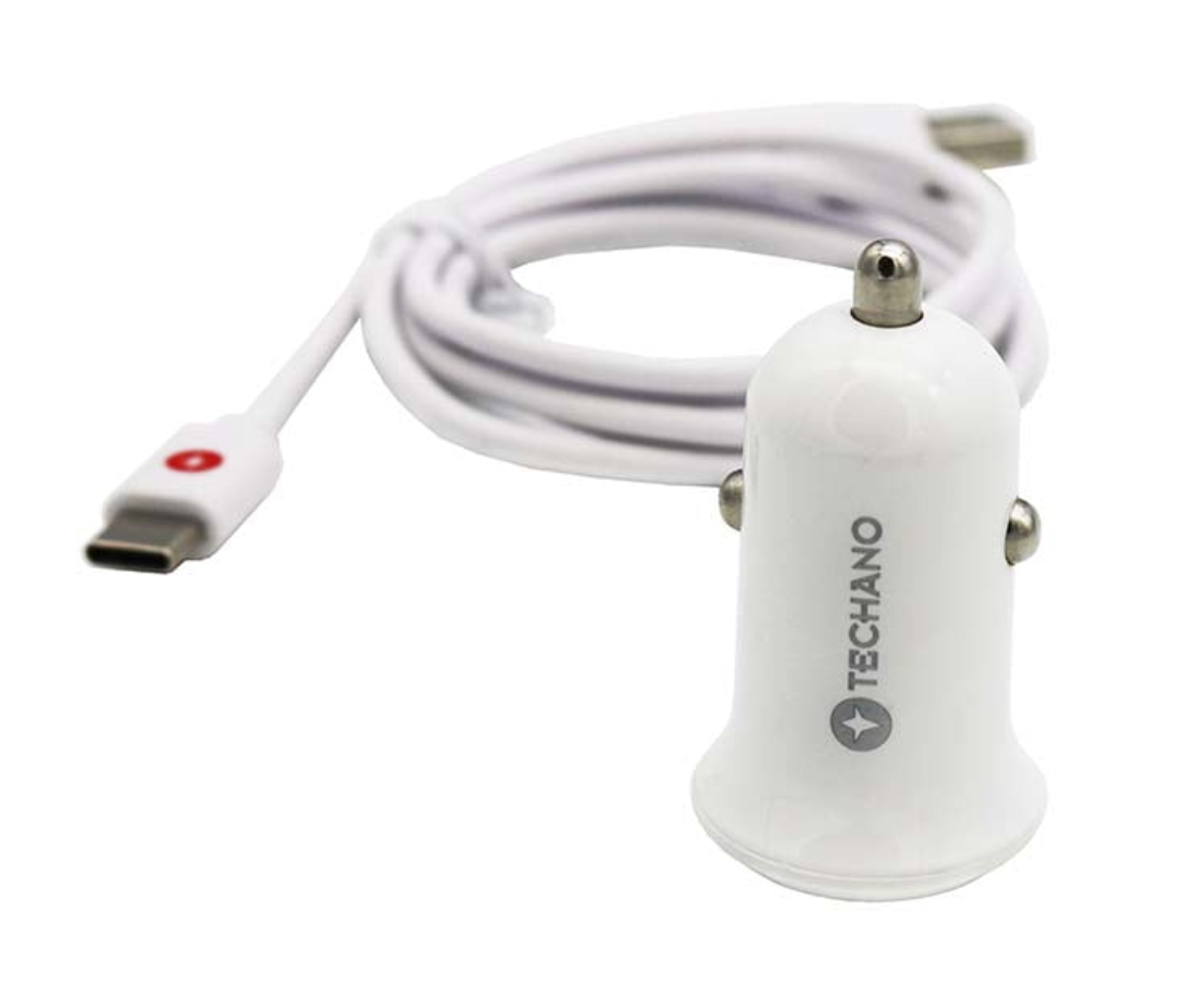 Techano Dual Car Charger with Type C Cable