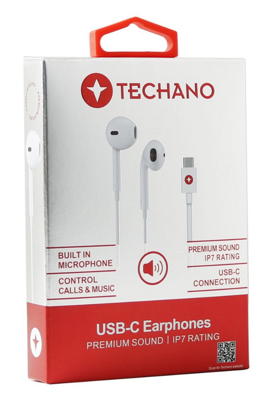 Techano USB-C In-Ear Earphones - White