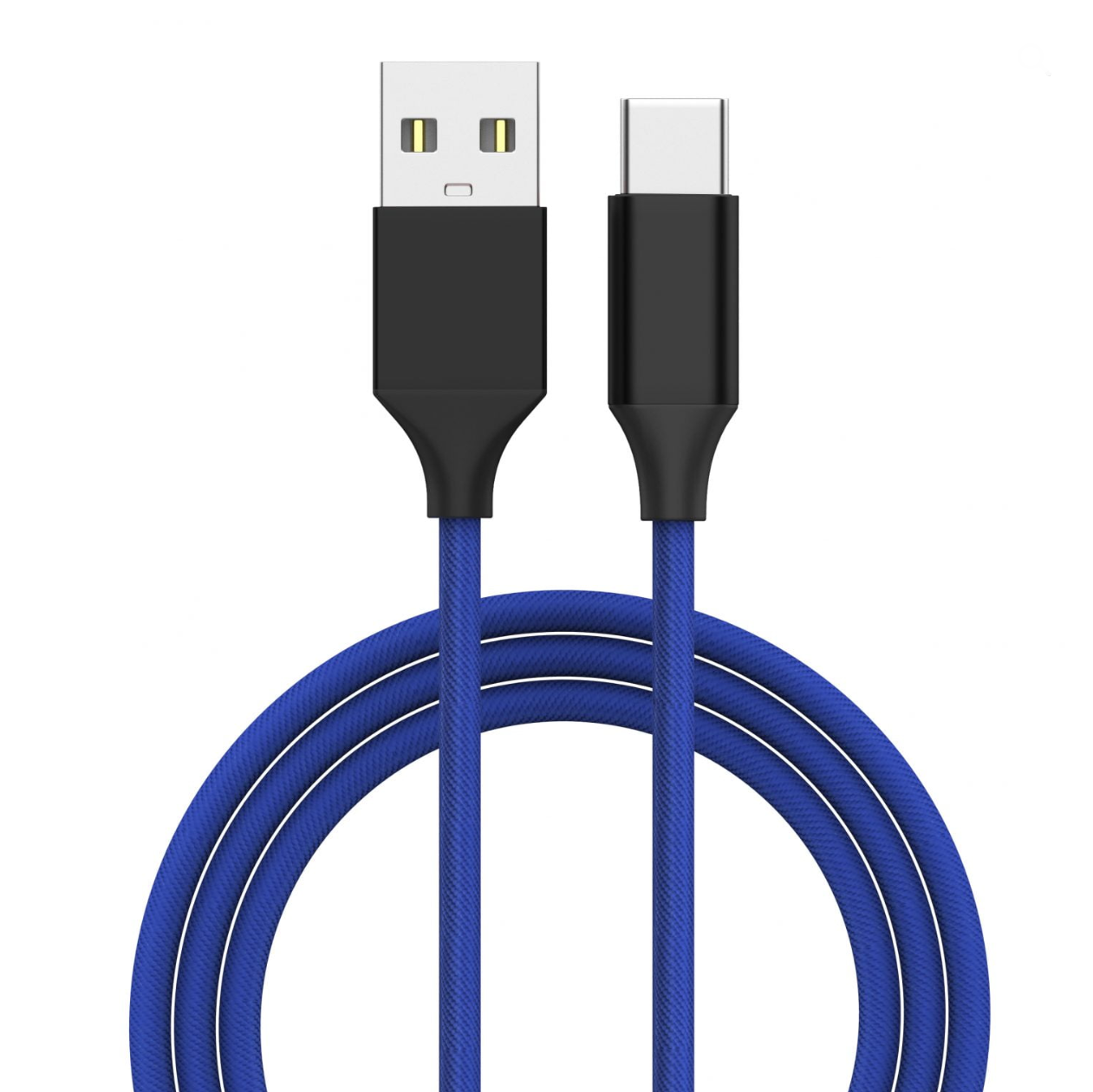 Techano Ultraprecise Nylon Braided USB-C Data | Sync Cable - Fancy Blue