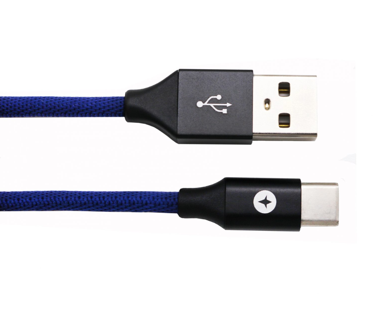 Techano Ultraprecise Nylon Braided USB-C Data | Sync Cable - Fancy Blue