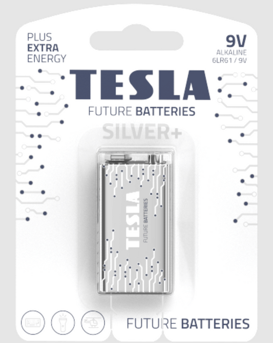 Tesla Future Silver+ Alkaline Battery - 9 Volt