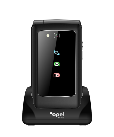 Opel 4G FlipX Mobile with Charging Cradle Black