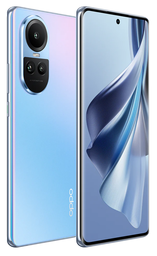 Oppo Reno 10 (5G Dual Sim 256GB 6.7" Screen) Ice Blue - NFC Enabled