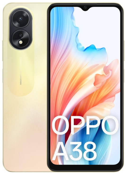 Oppo A38 (4G Dual Sim 128GB 6.56″ Screen) Glowing Gold