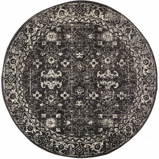 Evoke 252 Charcoal Round by Rug Culture -200X200CM - ROUND