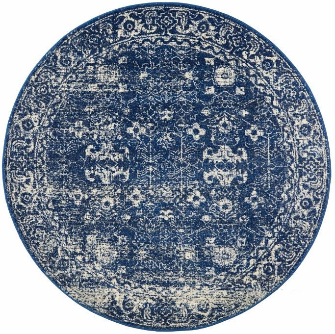 Evoke 252 Navy Round by Rug Culture -150X150CM - ROUND