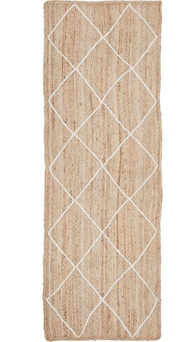 Noosa 222 White Runner by Rug Culture-400X80CM - RUNNER