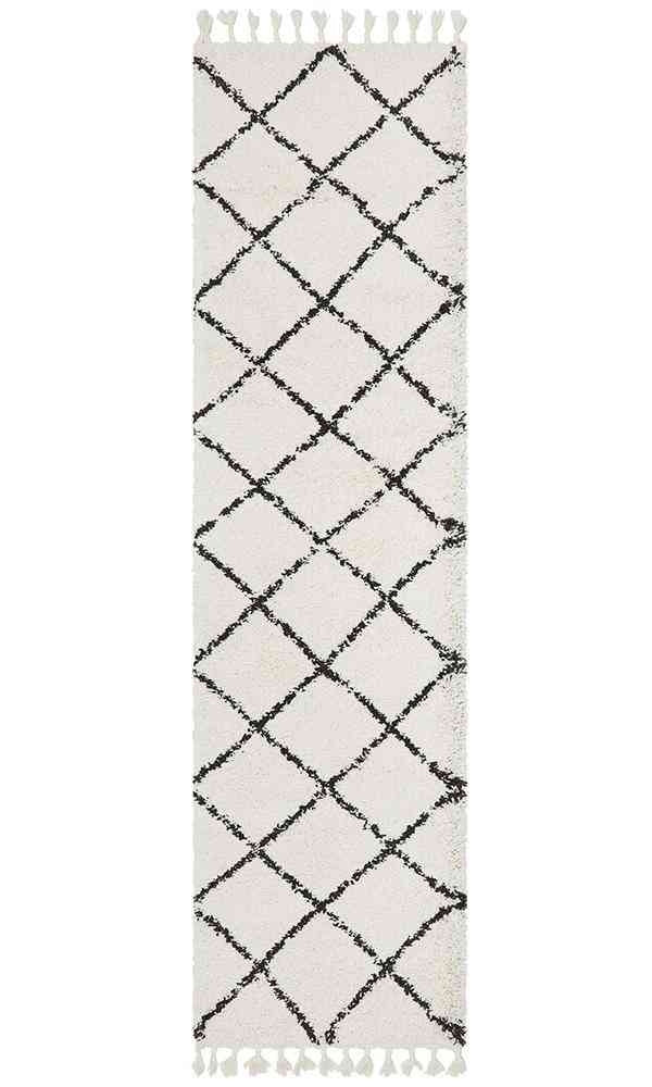 Saffron 22 White Runner by Rug Culture - 400X80CM RUNNER