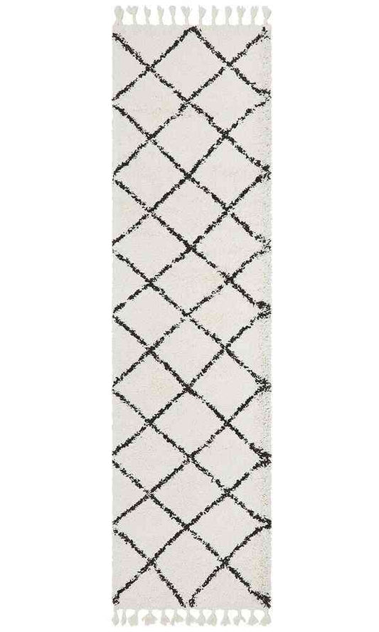 Saffron 22 White Runner by Rug Culture - 400X80CM RUNNER