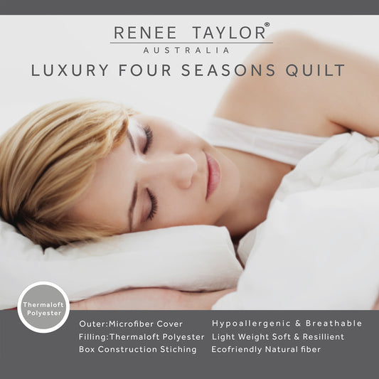 400 GSM Luxury All Season Thermaloft Microfiber Quilt by Renee Taylor Single