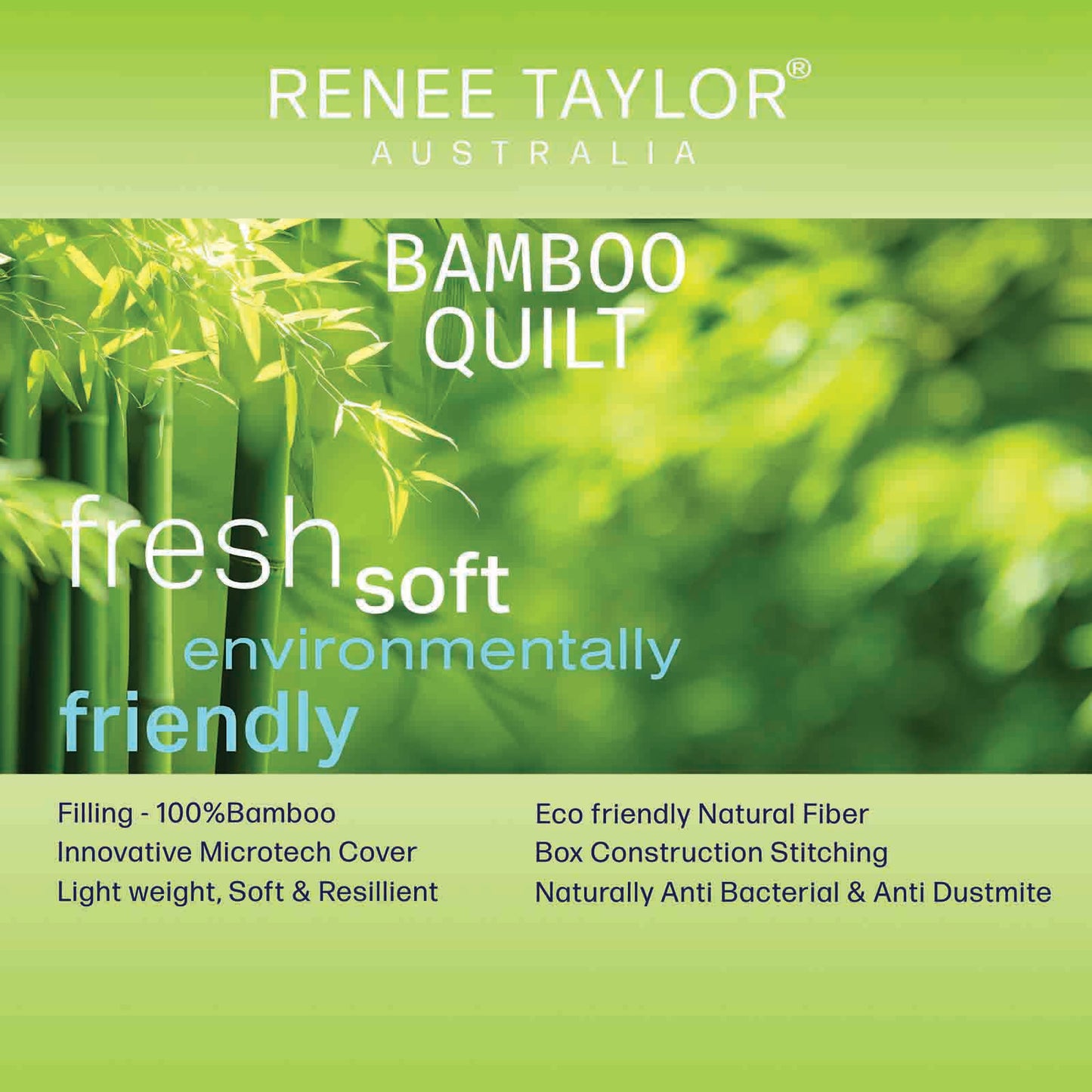 400 GSM Natural Bamboo Quilt by Renee Taylor Queen