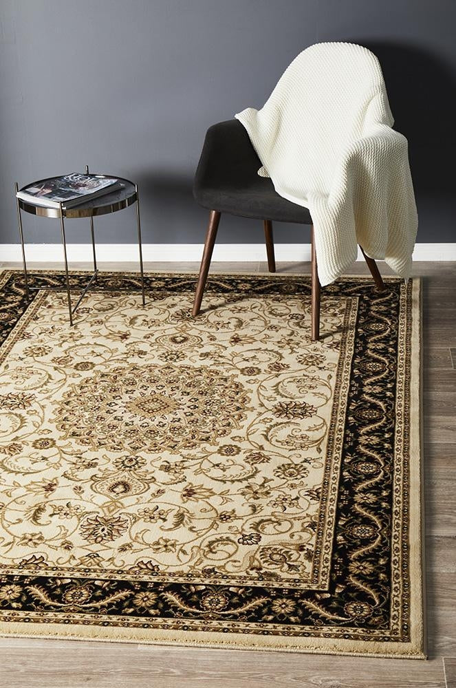 Sydney 9 Ivory Black Rug by Rug Culture - 400X300CM - RECTANGLE