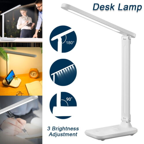 Touch LED Desk Lamp Bedside Study Reading Table Light Dimmable USB Rechargeable