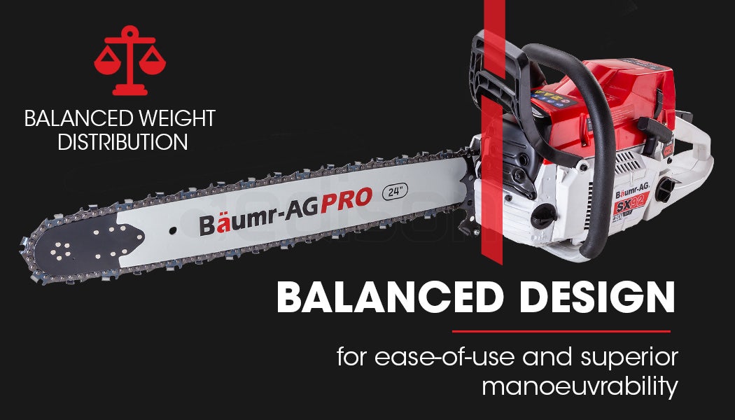 BAUMR-AG Petrol Commercial Chainsaw 24 Bar E-Start Chain Saw Top Handle Pruning