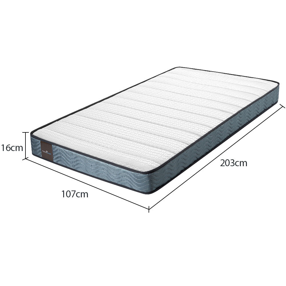 Kingston Slumber Mattress KING SINGLE Bed Size Bonnell Spring Bedding Firm Foam Top 16CM