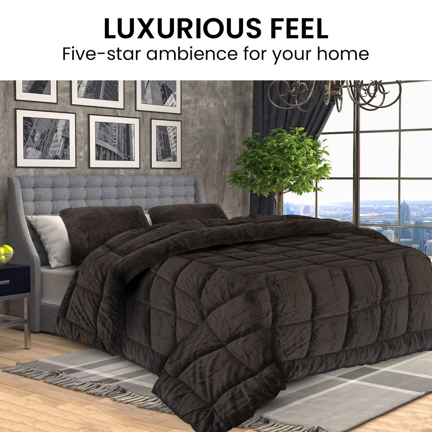 Laura Hill 500GSM Faux Mink Quilt Comforter - Super King