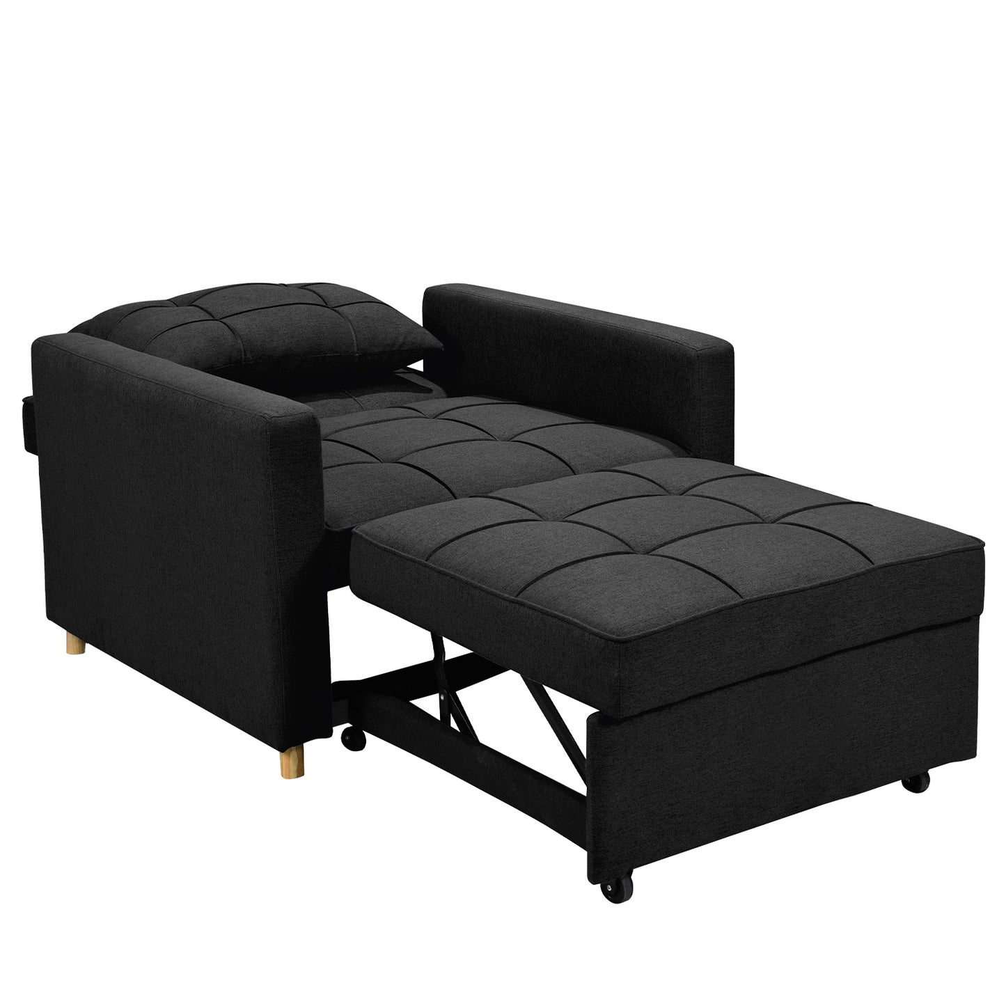 Sarantino Suri 3-in-1 Convertible Lounge Chair Bed - Black