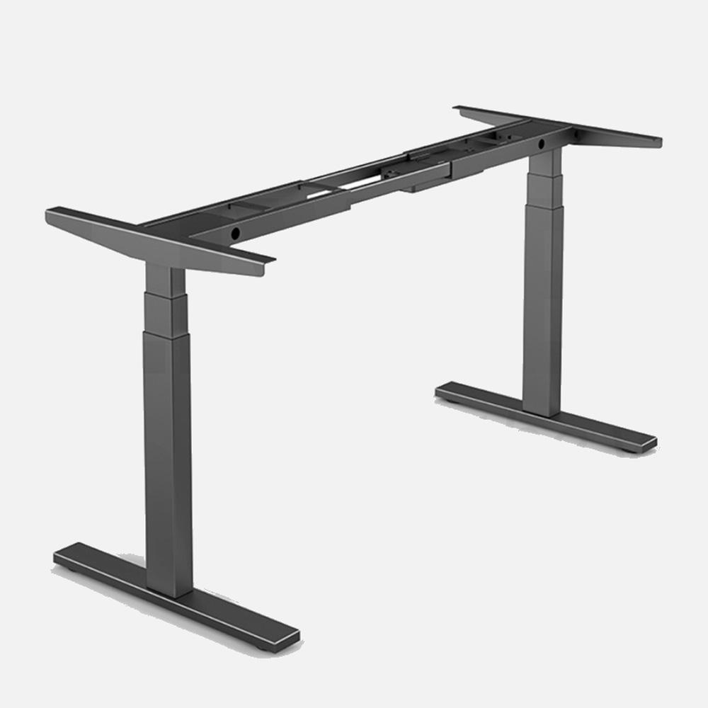 120cm Standing Desk Height Adjustable Sit Black Stand Motorised Black Single Motor Frame Black Top