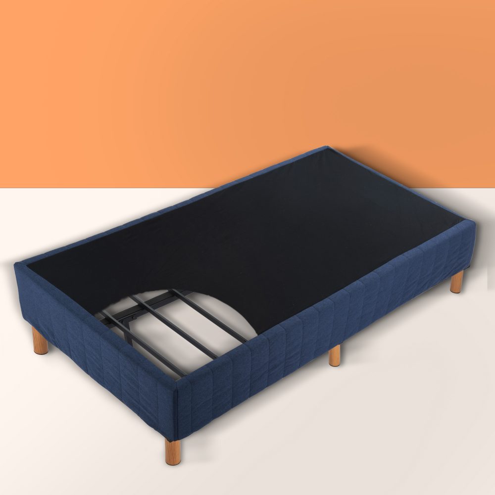 Metal Bed Frame Mattress Foundation Blue – Double