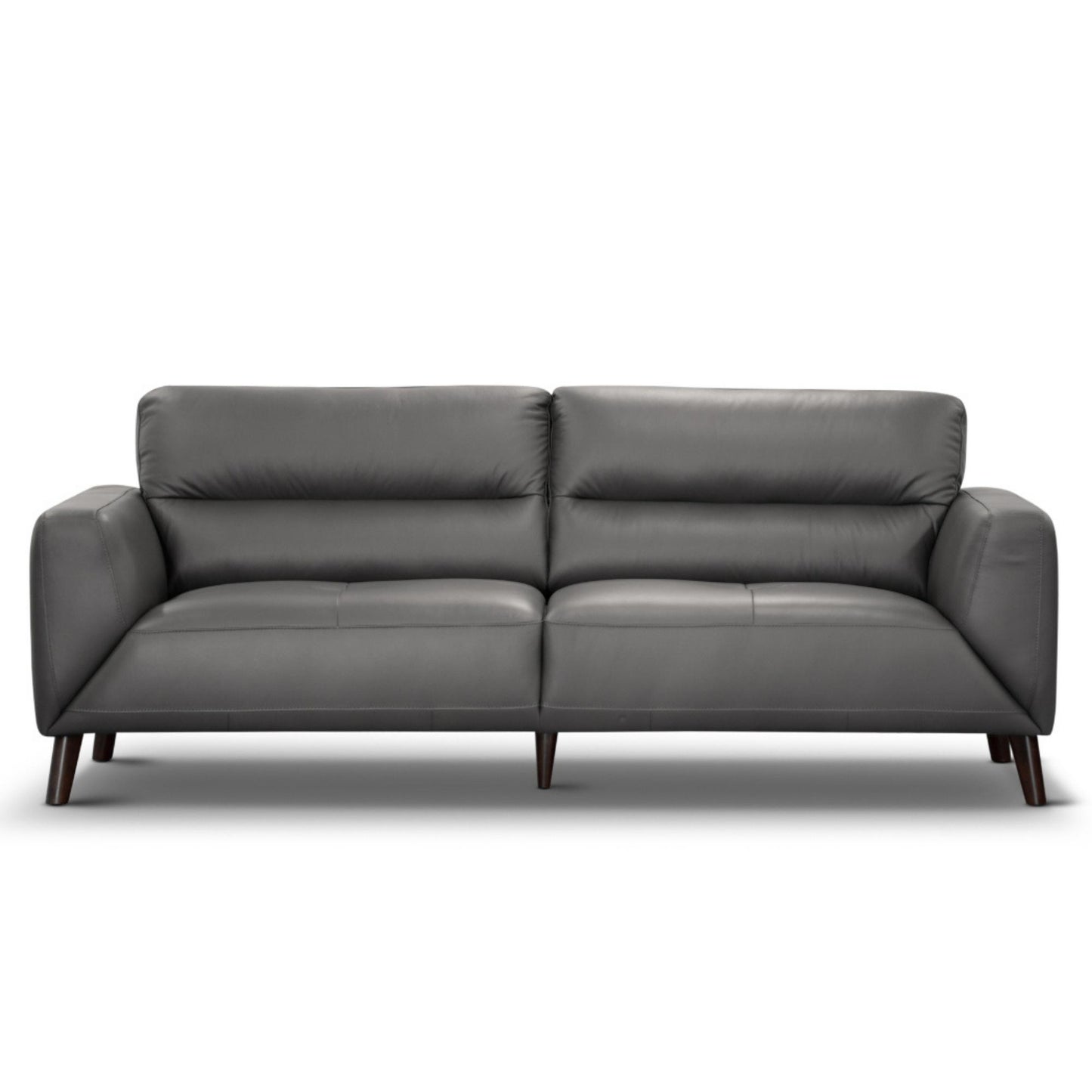 Downy  Genuine Leather Sofa 3 Seater Upholstered Lounge Couch - Gunmetal