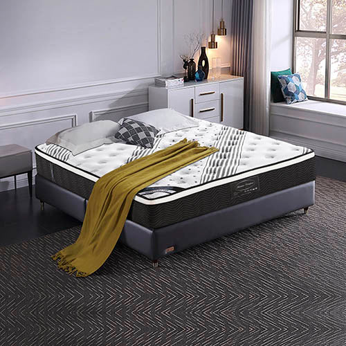 Mattress Euro Top Queen Size Pocket Spring Coil with Knitted Fabric Medium Firm 33cm Thick