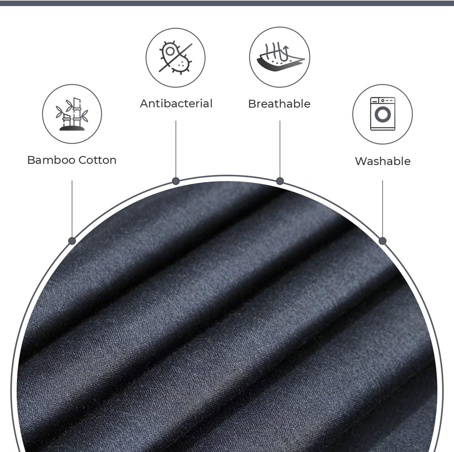 Bamboo Cotton Blend All Season Bedding Set - Charcoal - King Size