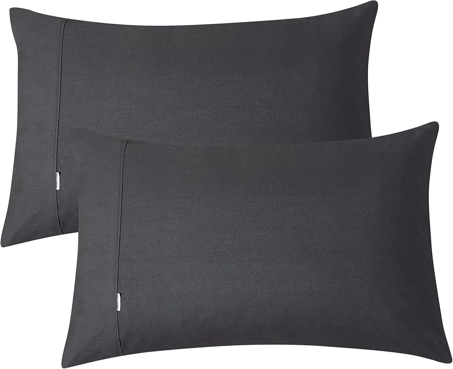 Vintage Washed 100% Cotton Sheet Set with 2 Pillowcases - Charcoal - King Size