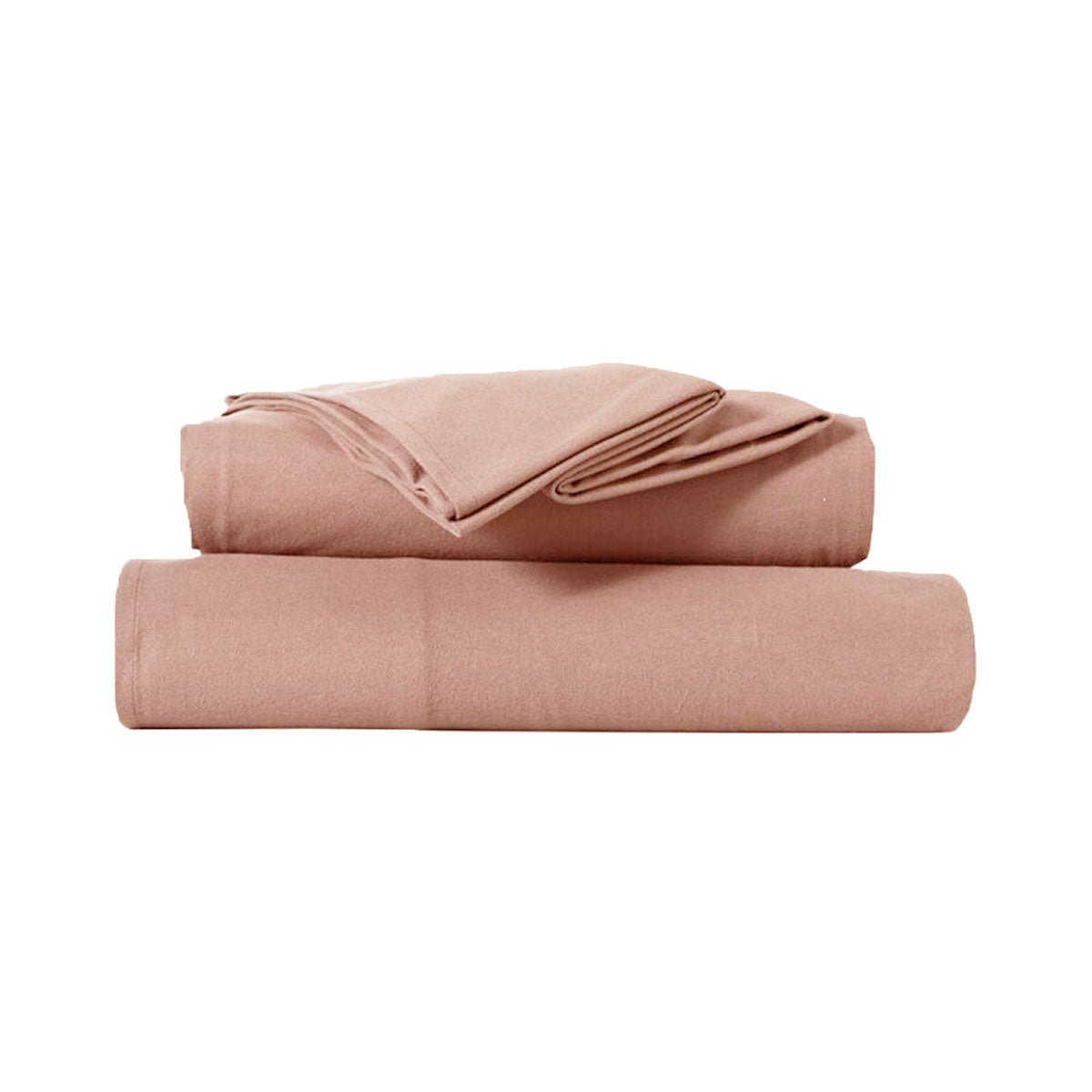 Kingtex Ultra-Soft Micro Flannel Sheet Set 40 cm Wall Rose Pink King Single